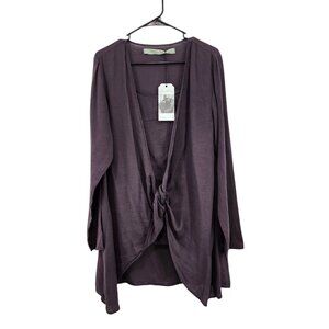 Cynthia Ashby Women's Silk Linen Blend Twisted Front Layered Top - S